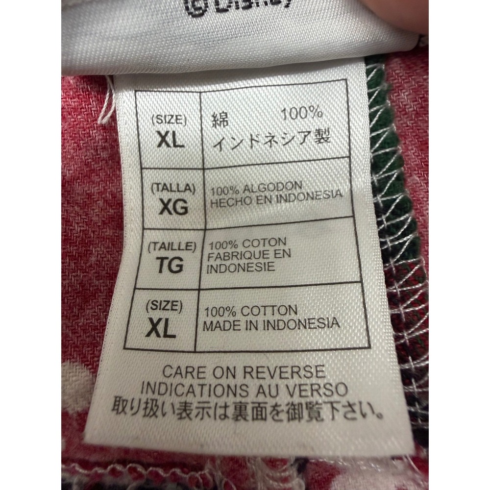 Disney Parks Mickey Mouse Patchwork Plaid Pajama Pants Mens Size XL Red Lounge - Picture 5 of 10